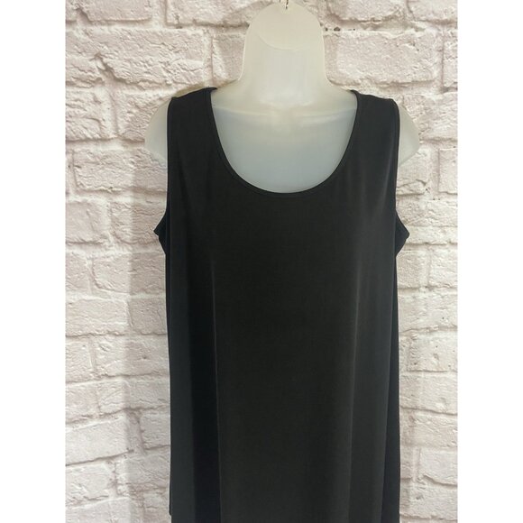 Clara Sun Woo Large Black Pullover Sleeveless Tunic Tank Top Stretchy Shirt - Picture 5 of 8